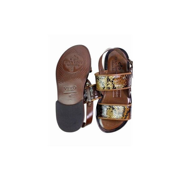Enzo Brown Italian Men Leather Sandals Shoes main image 6